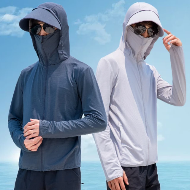 UV Protective Clothing Ice Silk Sunscreen Coat Ultra-Light Breathable  Quick-Drying Long Sleeve Sportswear Hooded