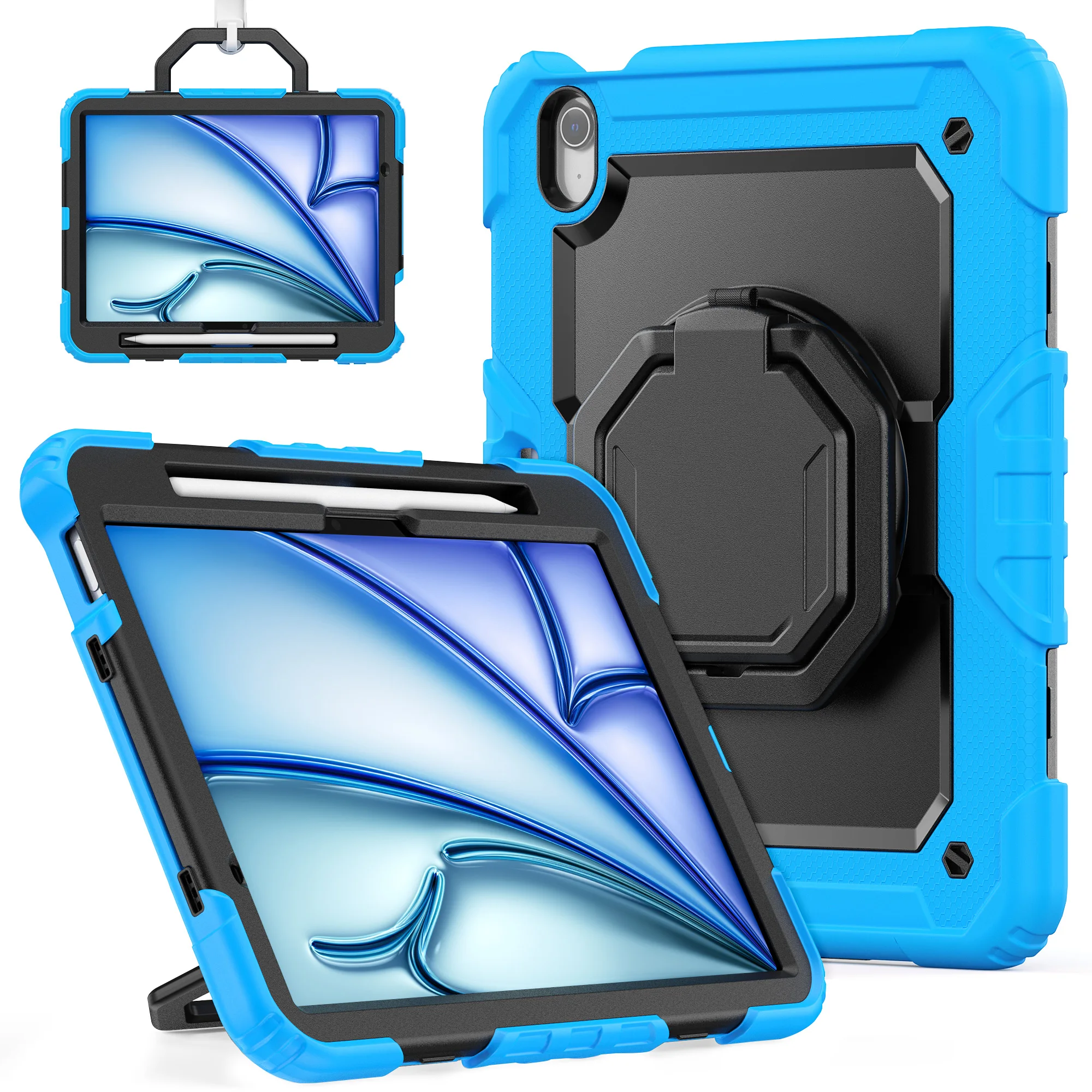 360° Rotating Kickstand Case with Detachable Hand Strap