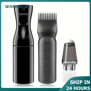 2/3 pezzi Flacone spray Bottiglia per applicatore di olio essenziale per la crescita dei capelli e set di pettini per massaggio del cuoio capelluto da 1 ml Strumenti per la cura del cuoio capelluto per tutti i tipi di capelli 1