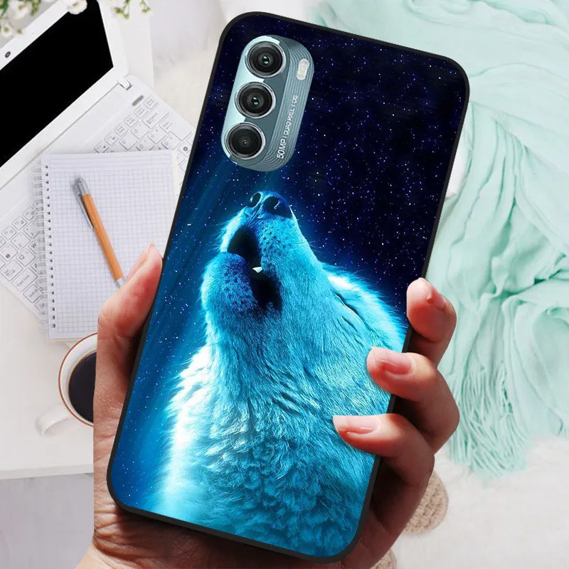 Lion & Wolf Black Silicone Soft Back Protective Case - Sleek & Stylish Cover