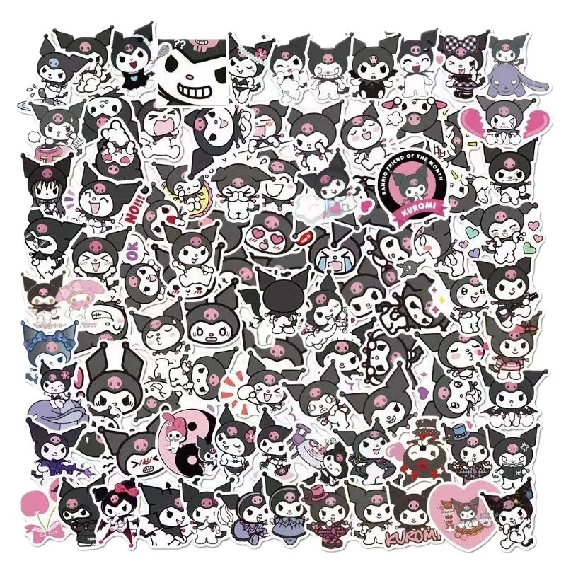 Cartoon stickers 50/100Pcs Sanrio Hello Kitty Kuromi Melody Cinnamoroll laptop skin DIY diary stationery gifts