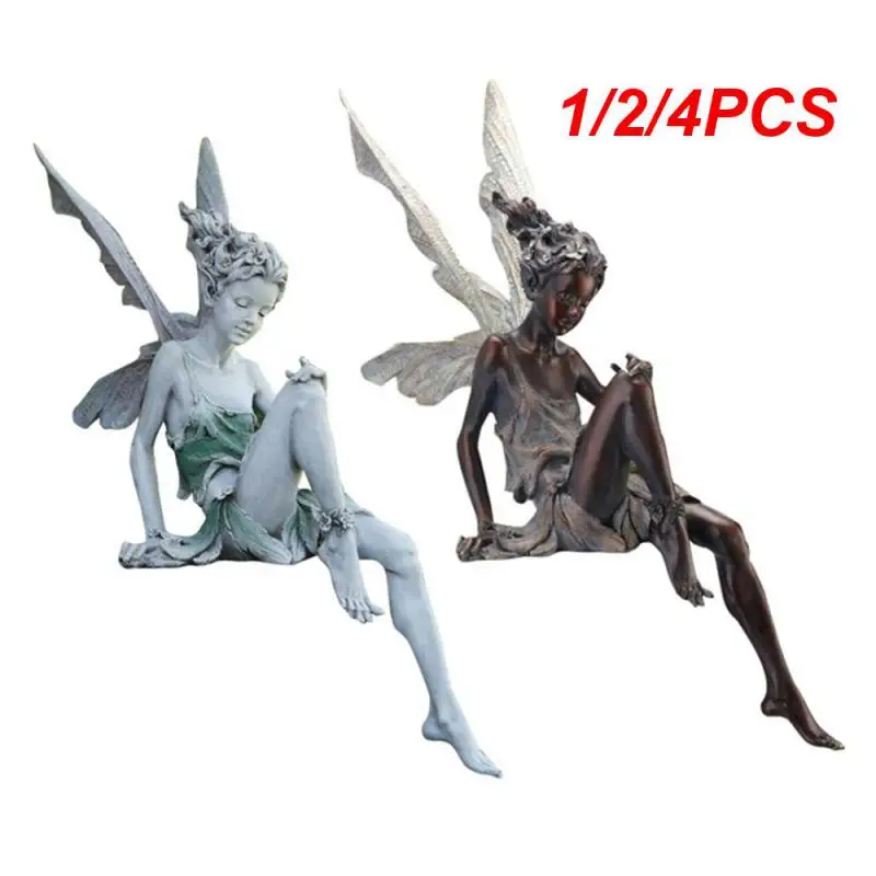 

1/2/4PCS New Flower Fairy Statue Ornament Figurines With Outdoor Garden Resin Craft Landscaping Yard Decoration Fast