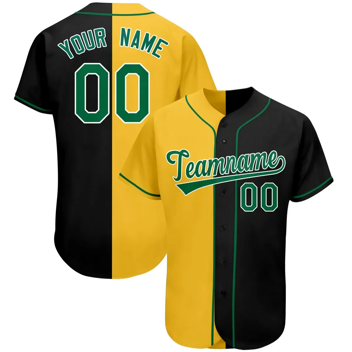 Baseball Jersey Print Team Name and Number Breathable Button-Up Casuall Soft Sportswear for Adults/Kids Any Colour