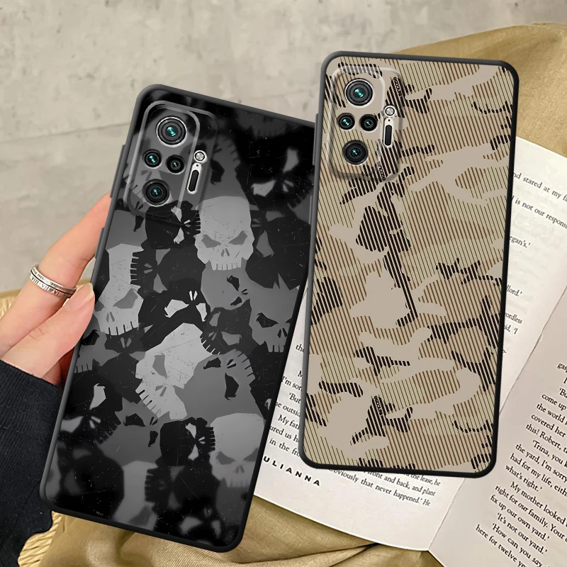 Camouflage Pattern Black Soft Phone Cover