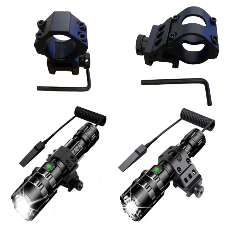 Description Picture 2 of itemLED Tactical Hunting Torch Flashlight L2 18650 Aluminum Waterproof Outdoor Lighting with Gun Mount +Switch USB Rechargeable Lamp
