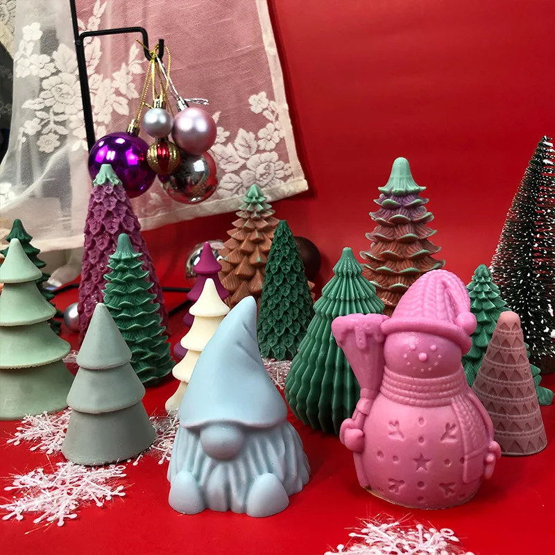 3 Stampi In Silicone Per Candele Ad Albero Di Natale - 3D, Per Resina, Sapone, Cioccolato - Dimensioni Varie, Fai Da Te Festivo