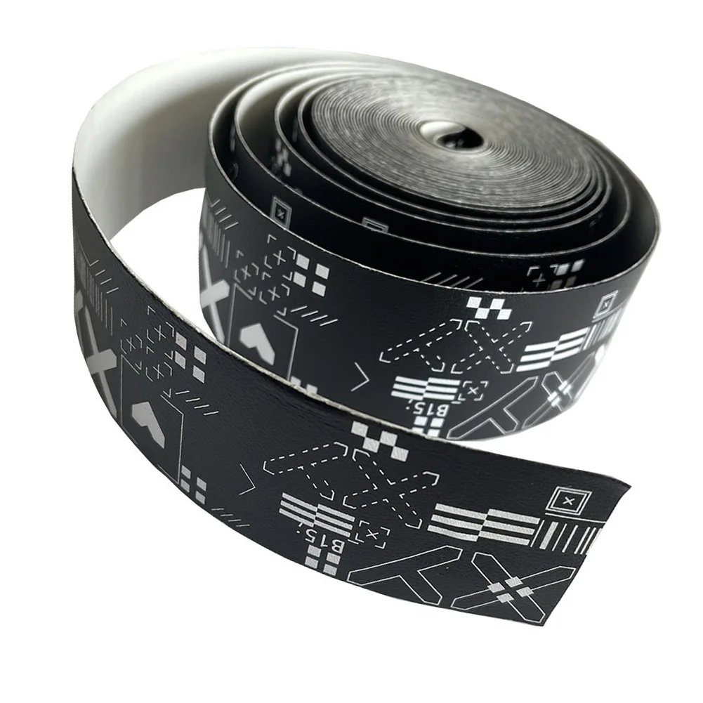 Description Picture 4 of item1 Roll 500cm Print Tennis Racket Paddle Head Protection Tape PU Reduce Friction Stickers For Beach Pickleball Racket Sport Parts