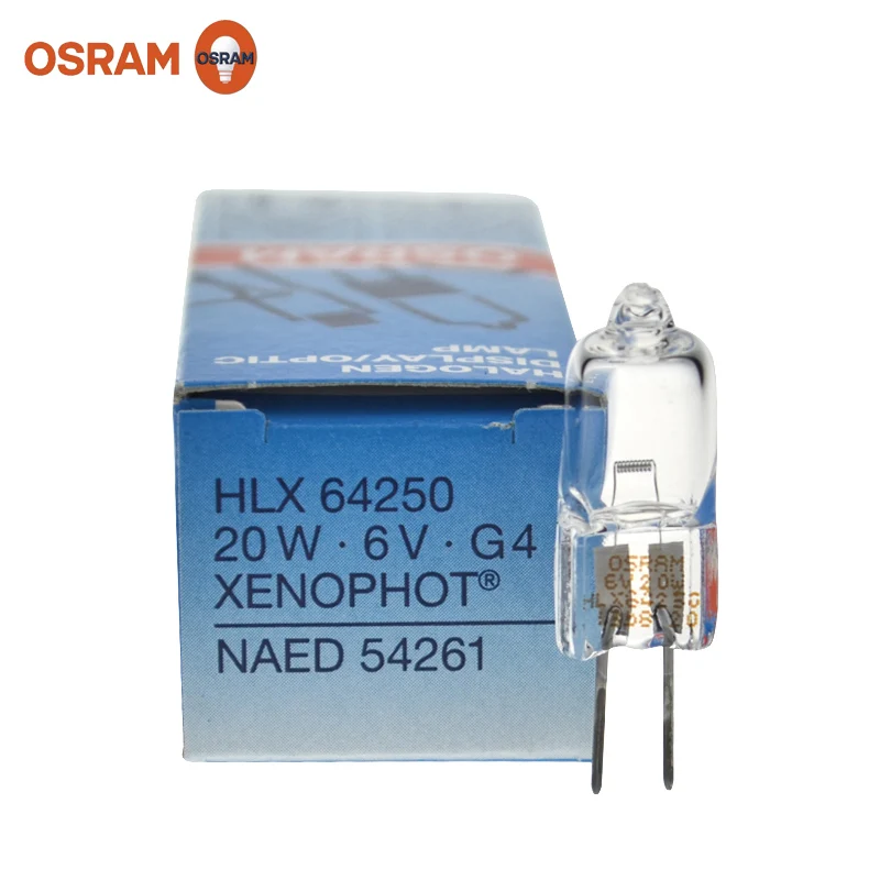 （5PCS）OSRAM 64250 / 6V20W Halogen lamp beads operating shadowless lamp bubble microscope beads os hlx64627 efp 12v 100w medical microscope endoscope halogen lamp cup cold light source halogen tungsten bulb