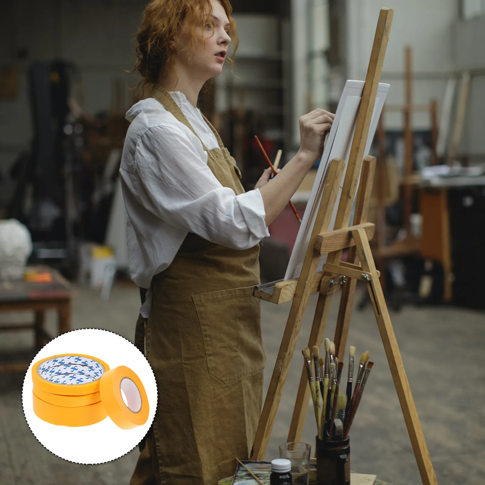 4 롤 마스킹 테이프 DIY 공예용 장 접착 테이프 페인팅 스크랩북킹 예술 프로젝트 제거 가능 잔여물 없음 간편