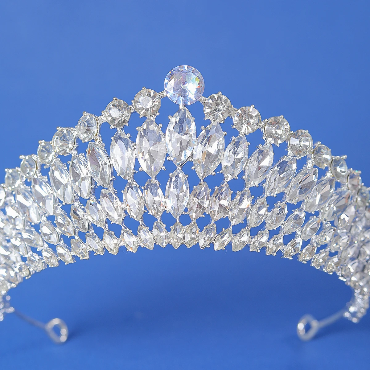 Fashion Silver Color Tiaras And Crowns Zircon Crystal Diadems For Pincess Queen Women Bridal Wedding Hair Accessories