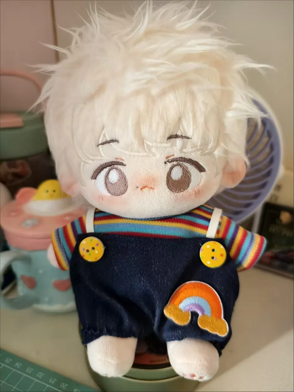 Love and DeepSpace Dressing Game DIY 20cm Cotton Doll Clothes rainbow suit clothes pants and hat Doll's Accessories