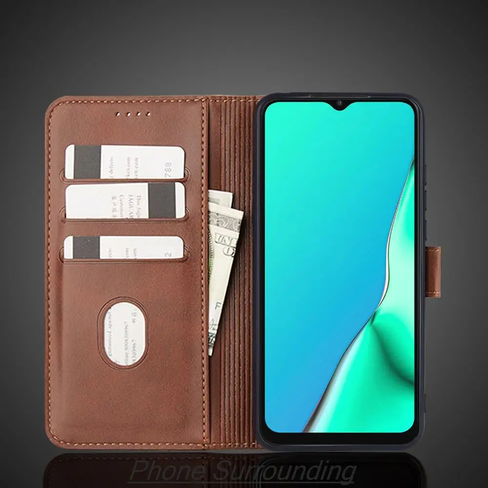 OPPO A9 2020 / OPPO A5 2020 Pu 가죽 전화 가방 보호용 홀스터 Fundas Coque 용 지갑 플립 커버 가죽 케이스