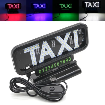 Luce per Taxi con Luci Targa LED, Decorazione Luminosa per Interni Auto, Luce Taxi 5-6V USB C