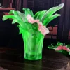 Bright Gorgeous Green Leaf Flower Bowl Home Decoration Brilliant Phalaenopsis Orchid Vase Luxury Ornament Handmade Fruit Tray 1