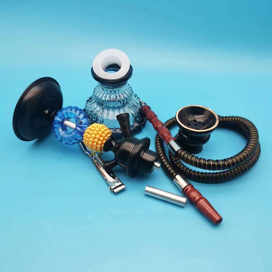 Arabia Hookah Set Small Single Tube Shisha Glass Bottle Ceramic Bowl Hose Pipe Hookah Accessories Birthday Gift hookah accessories hookah set