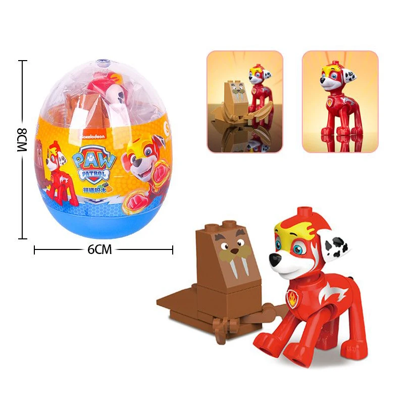 Building Blocks Toys, Paw Patrol Action Figure Toys: 4Pcs/Set Paw Patrol Egg Block Patrulha Canina Action Figure Chase Marshall Skye Rubble pow patrol Supercar Children Toy Gifts