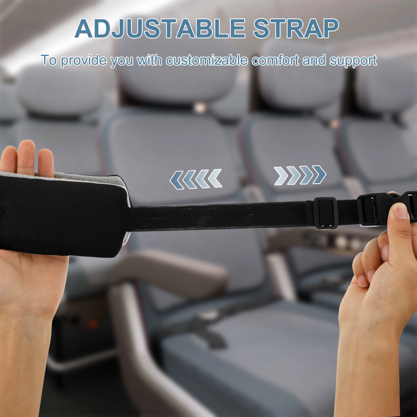 Adjustable Cloth Travel Pillow Neck Support Strap