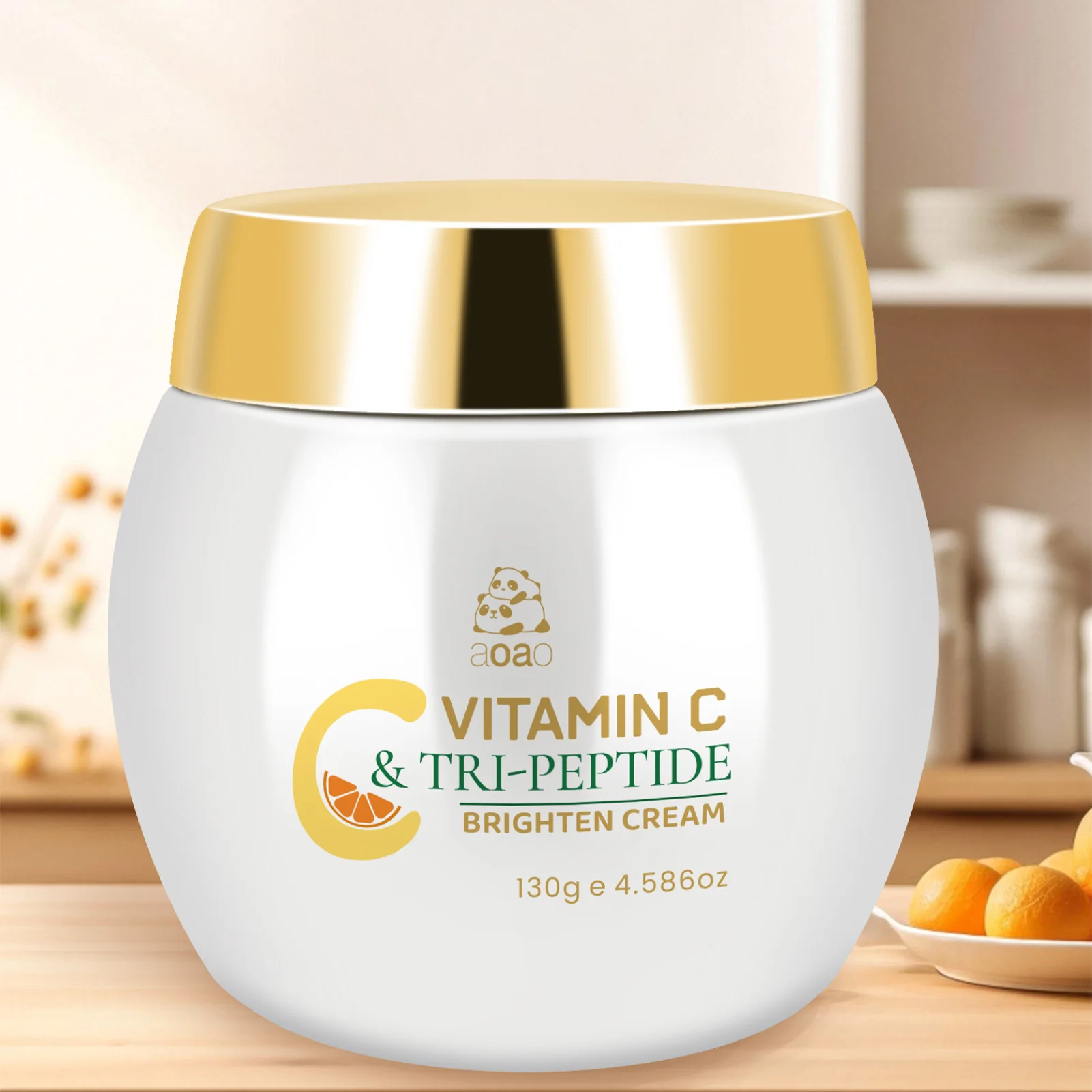 Vitamin C Moisturizer enriched with Vitamin E and Ceramic Acid for intensive hydration, suitable for sensitive light beige skin.