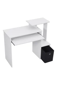 Room Desk Study White Multipurpose Home Office Computer    Desk with Storage Bin for Home Office