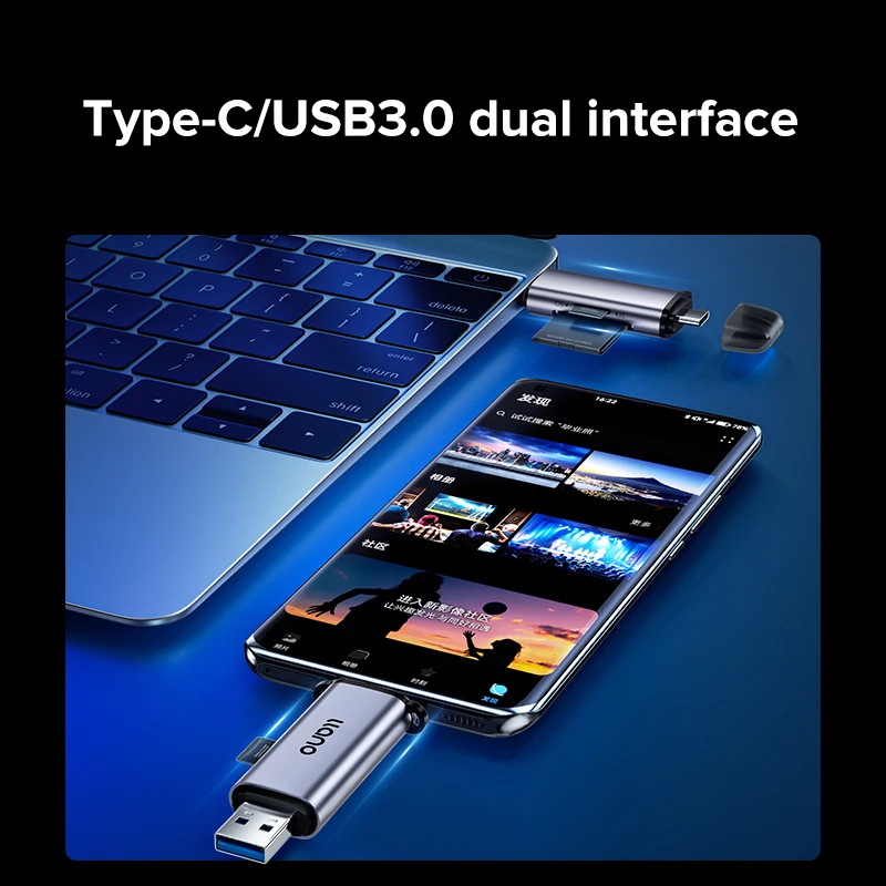 LLANO C타입 USB 3.0 SD TF 마이크로 SD 메모리 카드, PC, 휴대폰, 태블릿과 호환 가능