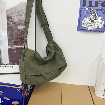 Borsa a tracolla da donna borsa a mano Vintage borsa a tracolla per adolescenti in tela borsa a tracolla Casual