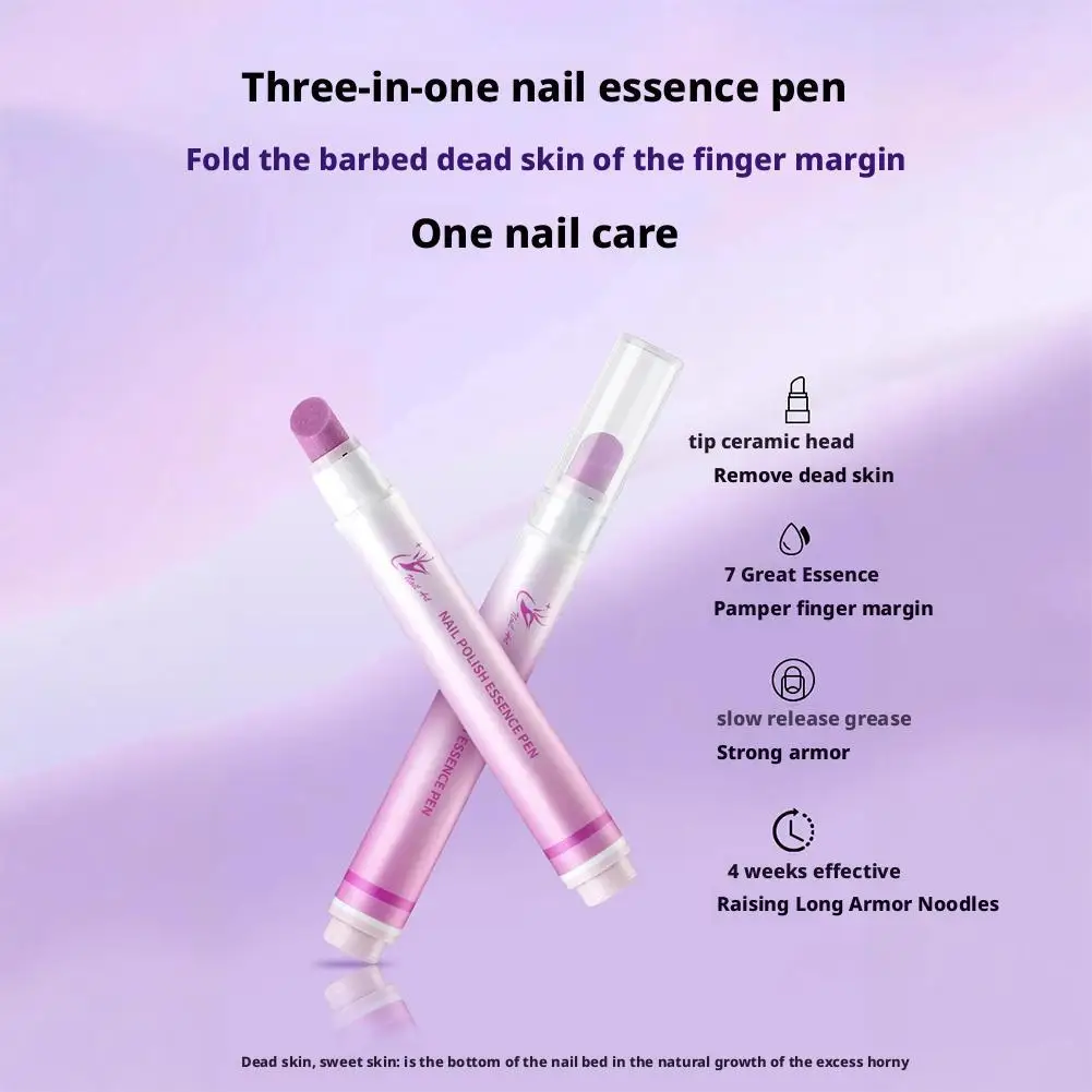 3-in-1 Nail Care Pen with Cuticle Remover, Buffer, and Nourishing Oil