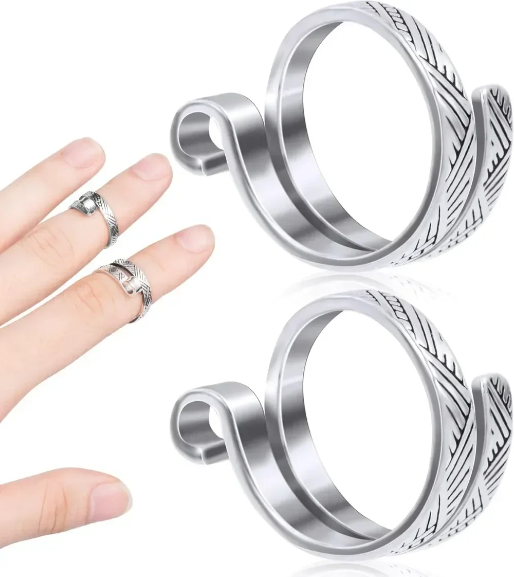 Crochet Tools Adjustable Crochet Tension Cat Ring Beginner Knitting Crochet Hook Ring Yarn Guide Finger Holders Thimbles Winder