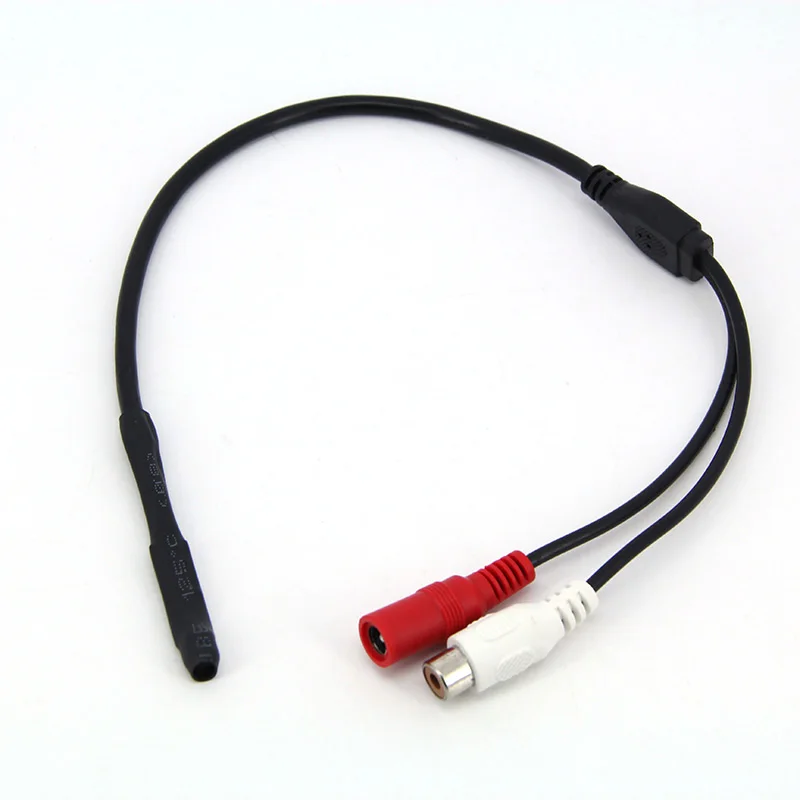 Microphone Sound Monitor Audio Pickup DC 12V Audio RCA Power Cable for Cctv Camera DVR System Video Surveillance
