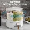 360 degree Household Rice Bucket Grain Storage Box Sealed Insect Moisture Proof Rice Storage Box Rice Tank Food Container 4