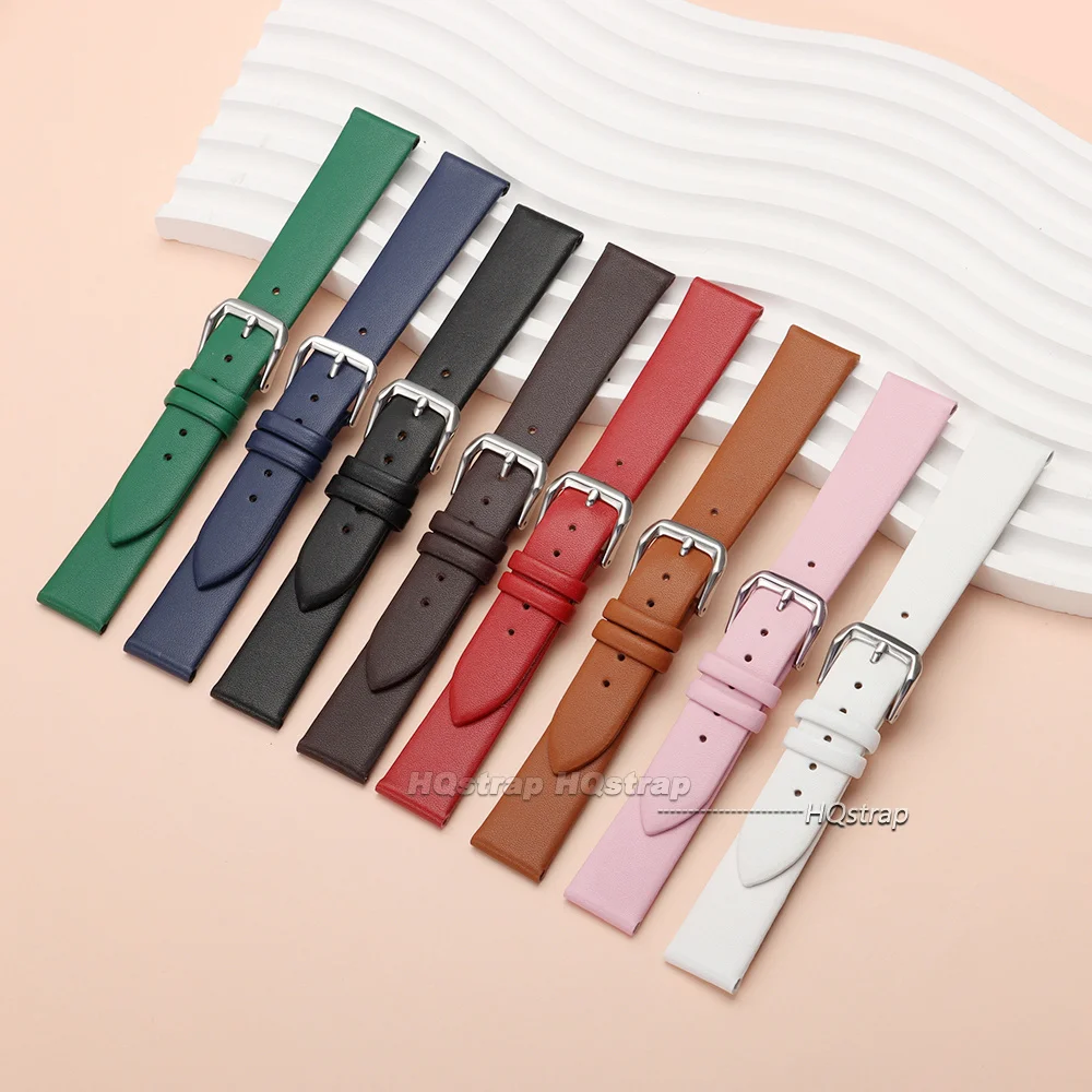 Premium Ultra-Thin Calfskin Leather Watch Strap - Universal Soft Business Bracelet