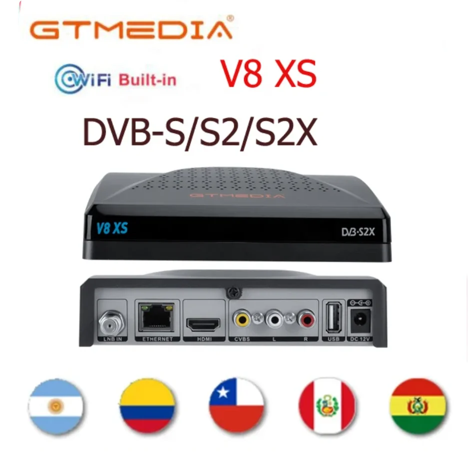 Спутниковый ресивер GTmedia V8X DVB-S/S2/S2X,VCM/ACM/multi-stream 1080P HD встроенный 2,4G WIFI Поддержка BISS auto roll Full PowerVu