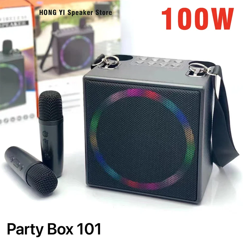 100W High Power Wireless Portable Microphone Bluetooth Speaker Party Karaoke  Box 