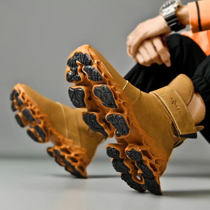 2023 New men boots Winter Slippers Warm Men Shoes Waterproof Non-Slip Plush Sneakers Male tenis shoes Boots Men Sneakers Winter 6