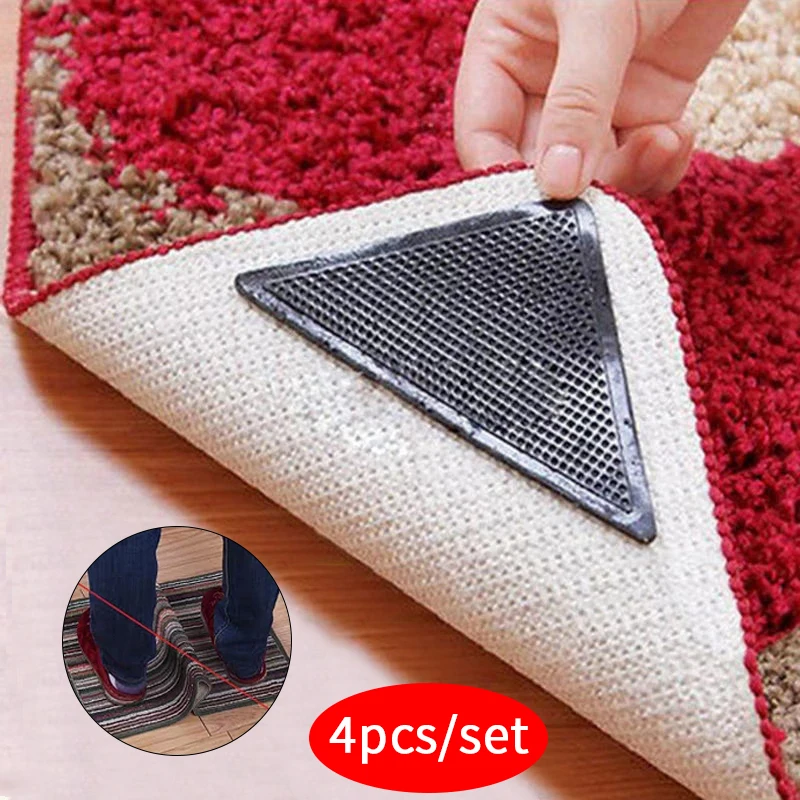 CMISMPRT Rug Grippers with Super Stickiness- Anti Curling Carpet Tape  Non-Slip Area Keeps Your Rug in Place and Makes Corners Flat for Corners  and