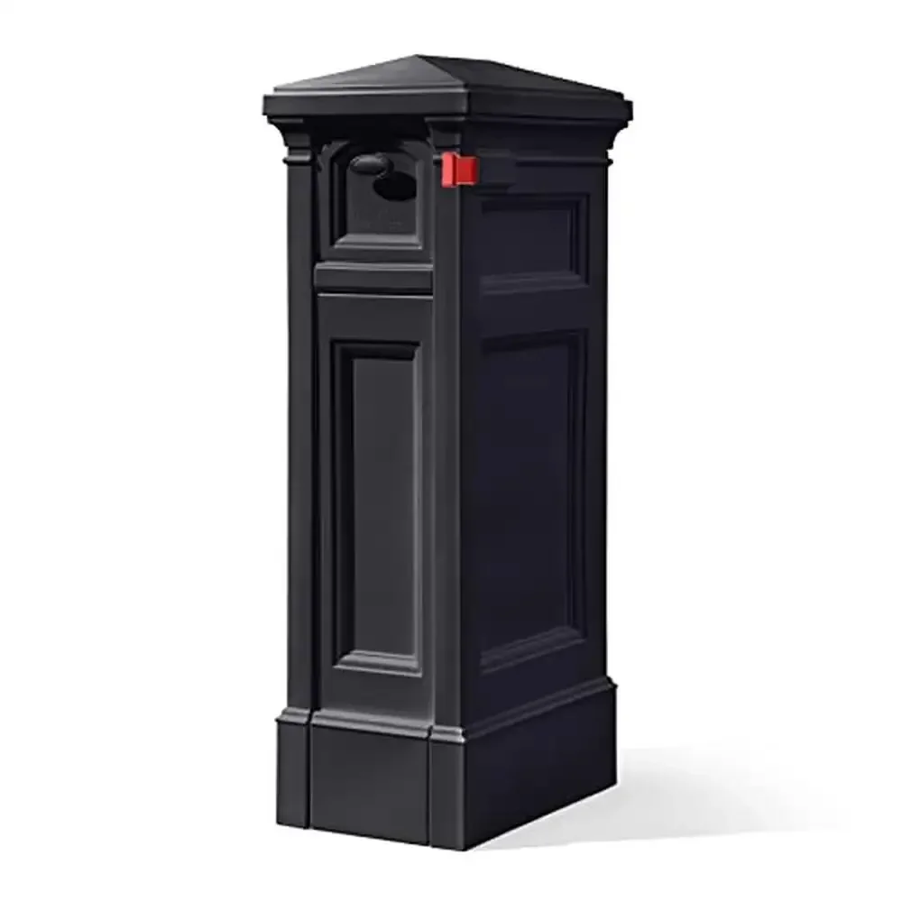 Atherton Reserve Storage Mailbox with Extra Space Mail and Packages Onyx Black Premium Design Weatherproof and Maintenance-Free