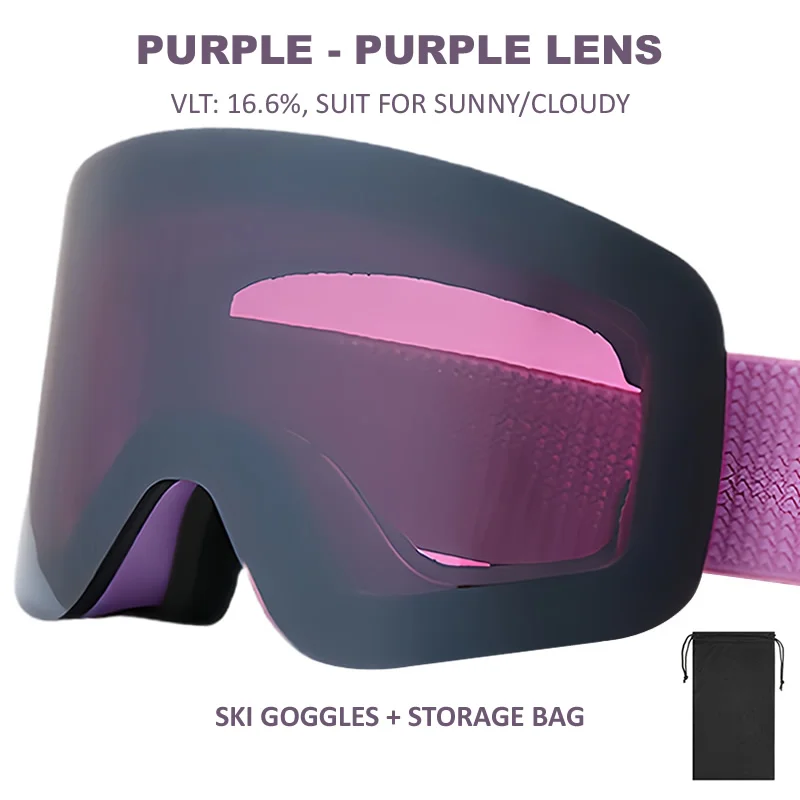 Advanced Frameless Ski & Snowboard Goggles - UV400 Protection & Anti-Fog with Magnetic Lenses