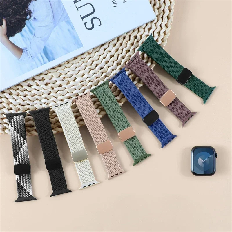 รูปสินค้า สร้อยข้อมือไนลอนแม่เหล็ก สำหรับ Apple Watch ทุกขนาด