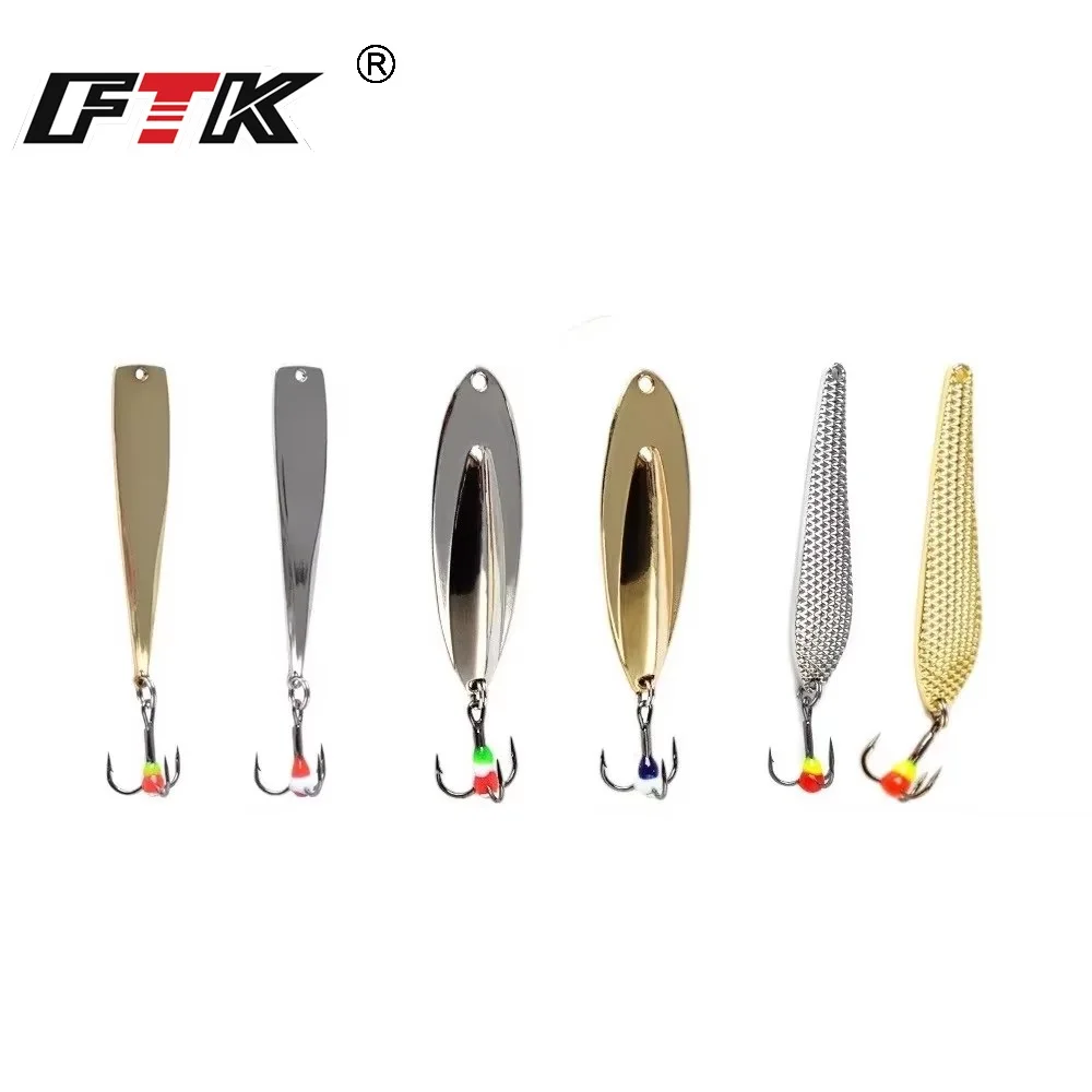 FTK 5-20g Silber Gold Metall Balancers Winter Angeln Köder Löffel Köder Wobbler Für Trolling Spinner Harter Köder bass Hecht