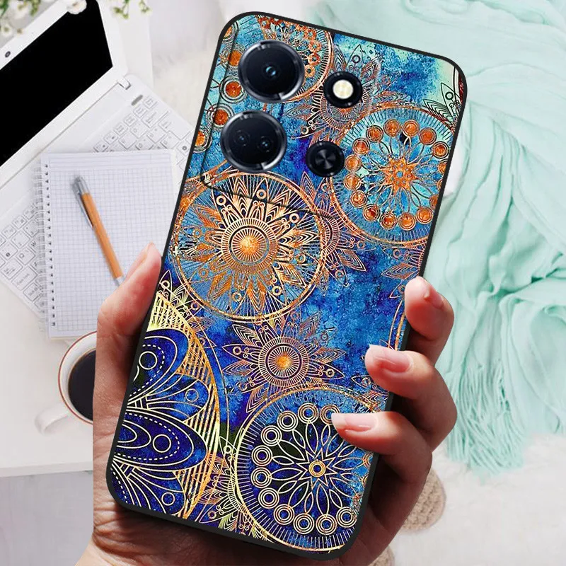 Black Silicone Soft Back Cover with Lion and Wolf Design - Protective Phone Case Shell