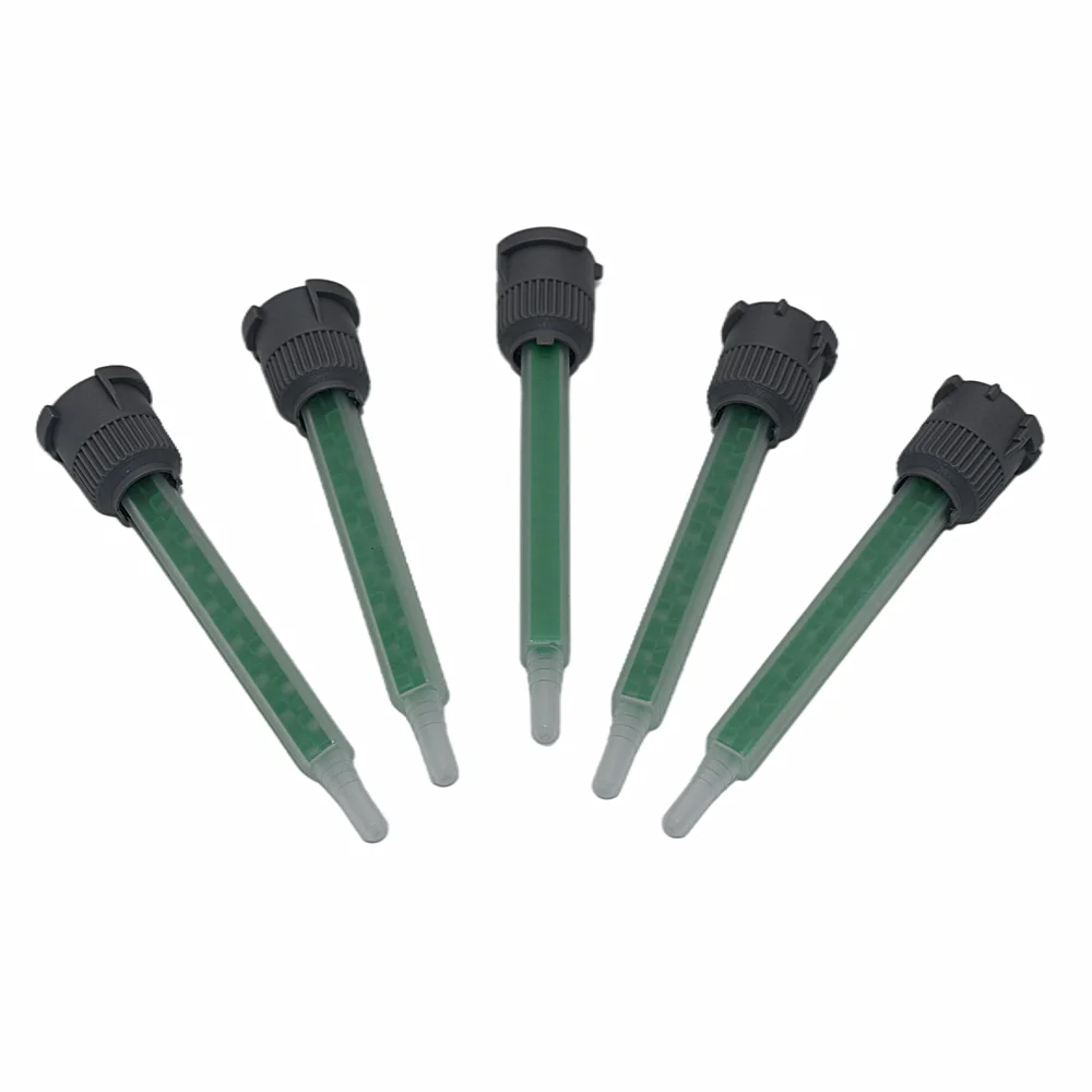 5 Stück 1:1 AB-Kleber, Epoxidharz, statischer Mischer, Epoxidharze, Mischdüsen, 2-teilig, 90 mm Kunststoff-Mischrohr für 50 ml 1:1 Dual-Patronen