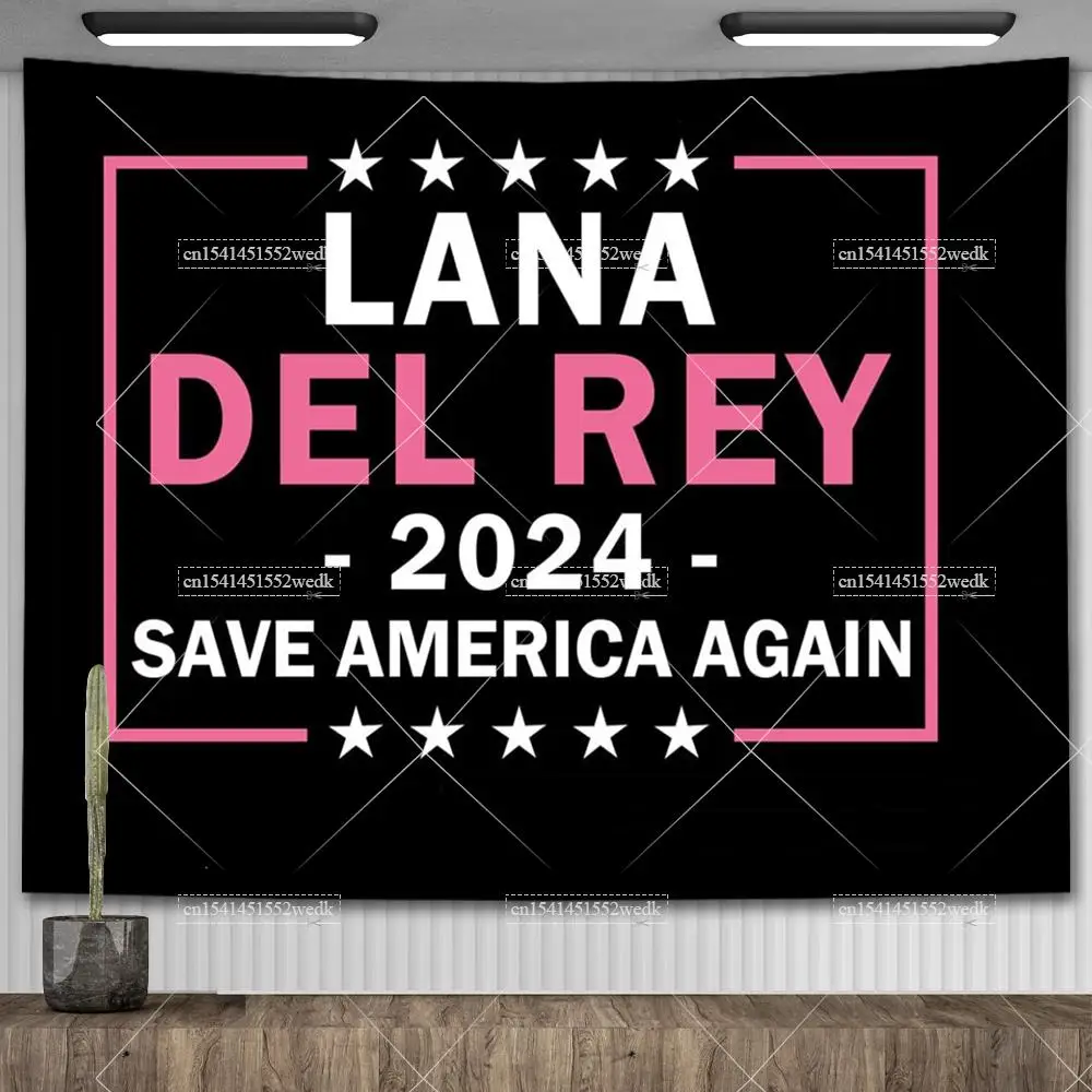Lana Del Rey Save America Again 국기 벽 장식 태피스트리 방 장식, 미적인 가정 및 정원 배너 밈 태피스트리