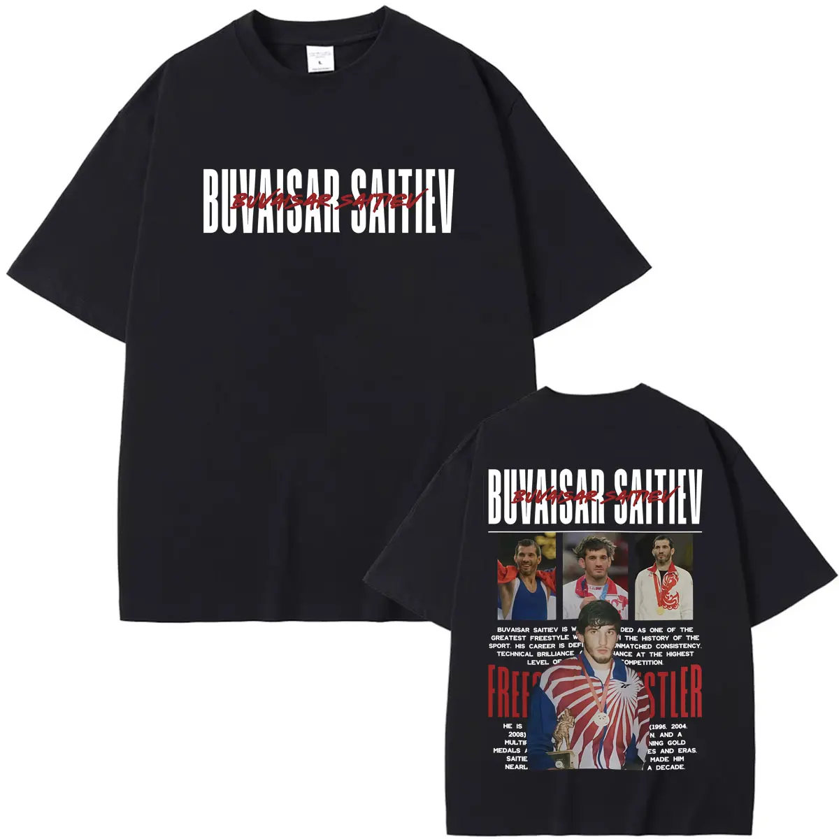 Limitiertes Buvaisar Saitiev Vintage-Grafik-T-Shirt für Herren, Kleidung, Gewaltästhetik-T-Shirts, lässige Baumwoll-T-Shirts von hoher Qualität