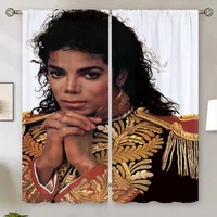 Michael J-Jackson Blackout Bedroom Curtains 100% Blind Living Room Curtains for Living Room 2 Elegant Pieces Window Curtain the 1
