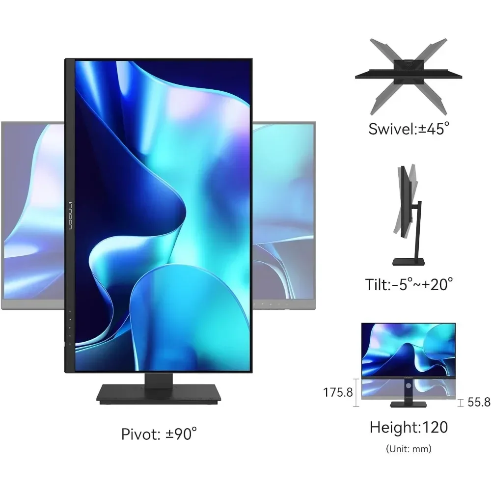 27 Inch 4K Monitor Computer UHD 3840 x 2160 LCD IPS Display, HDR400, USB Type C DP HDMI PC Monitor