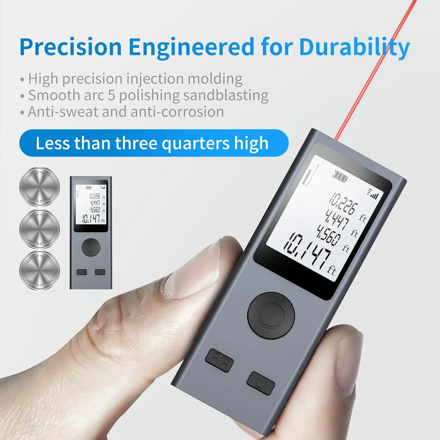 30M laser rangefinder digital tape measure laser ruler USB charge aluminum alloy fuselage measuring laser rangefinder