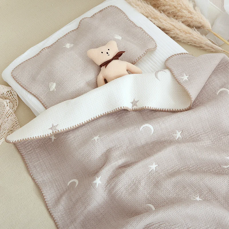 Baby Blanket Bows Bear Moon Star Sleeping Bedding Pillow Towels Multi-Functional Swaddle Blankets Newborn Nap Quilt Infant Stuff