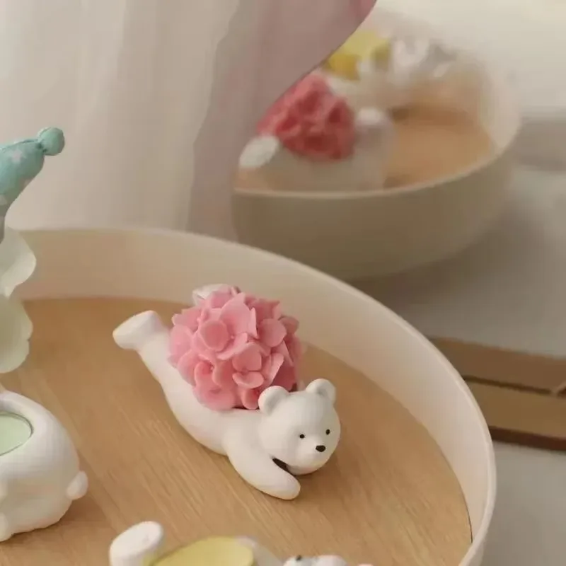 3D Hydrangea Silicone Mold Home Gypsum Decoration Aromatherapy Candle Hydrangea Mold Kitchen Baking Cake Decoration Flower Mold