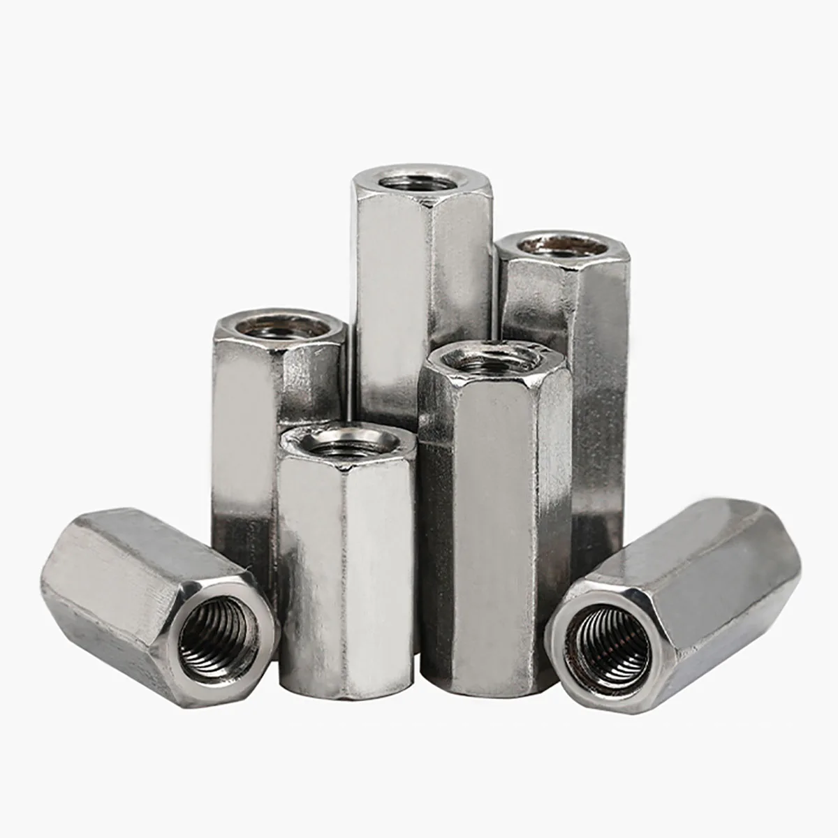 Right and Left Thread Hex Rod Coupling Nuts 304 Stainless Steel Long