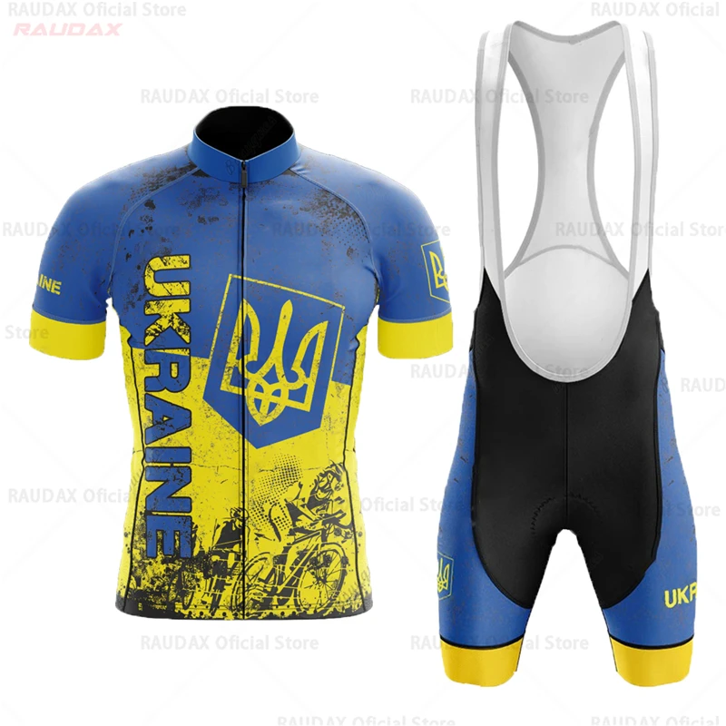 2022 Ukraine Maillot Ciclismo Hombre Outdoor Sport Short Cycling Jersey Set Men Breathable Racing Sport Bicycle Jersey Bike Wear