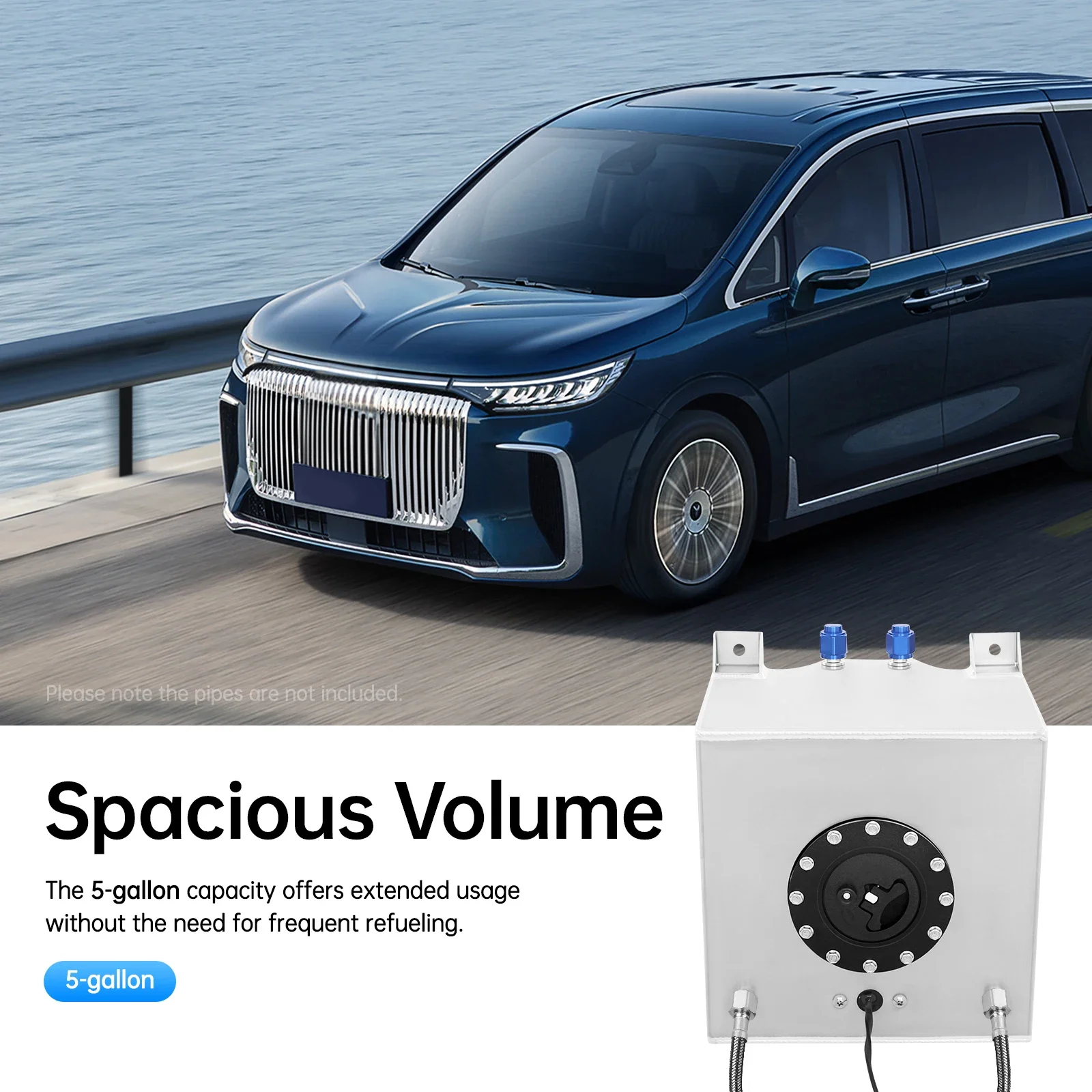 Motorsport-Benzintank mit Ölstandsensor, 20L Universeller Aluminium-Kraftstofftank für Hot Rods, Straßenfahrzeuge, LKWs – Detail 4
